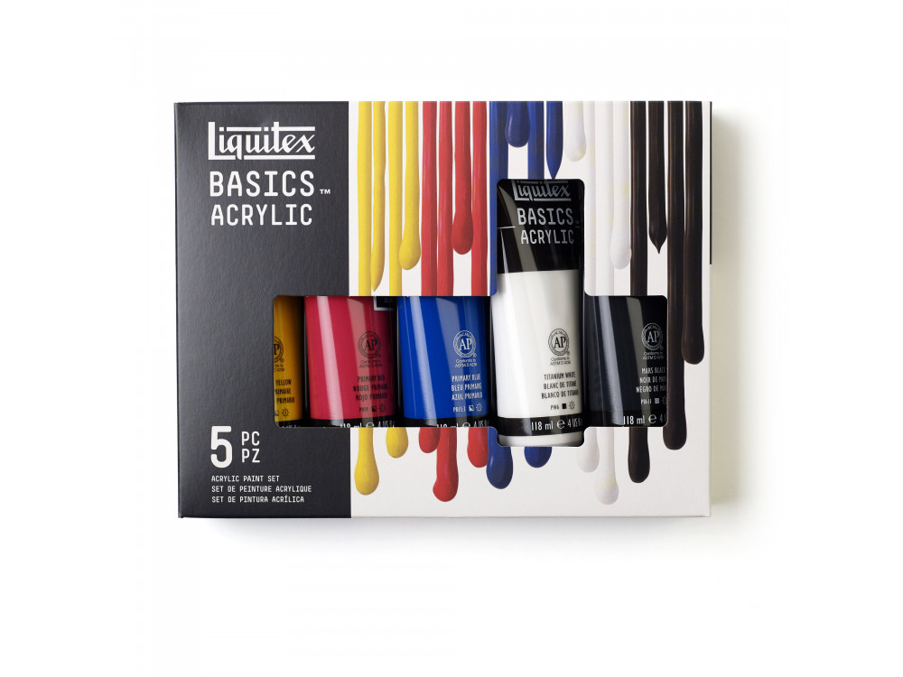 Set of Basics Acrylic paint - Liquitex - 5 colors x 118 ml