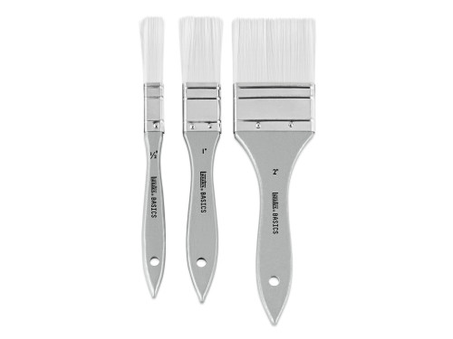 Zestaw pędzli płaskich, syntetycznych Basics - Liquitex - 3 szt.