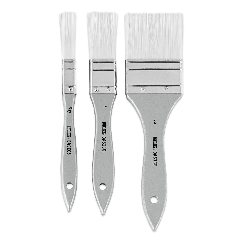 Set of flat, synthetic Basics brushes - Liquitex - 3 pcs