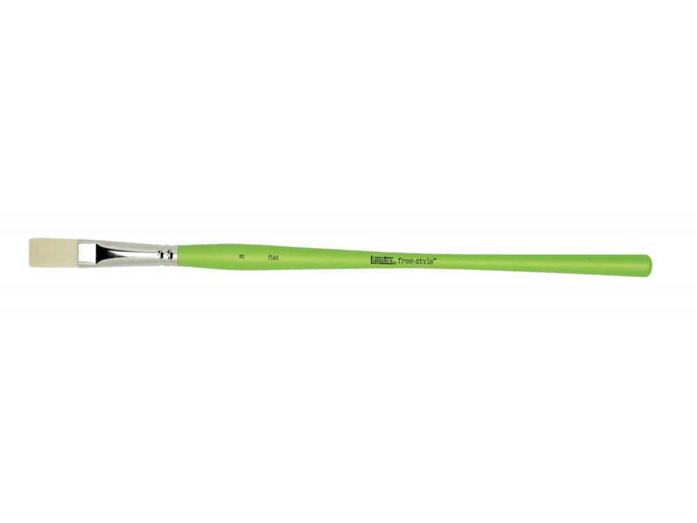 Flat, synthetic brush free-style - Liquitex - long handle, no. 8
