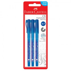 Zestaw długopisów CX - Faber-Castell - niebieskie, 3 szt.