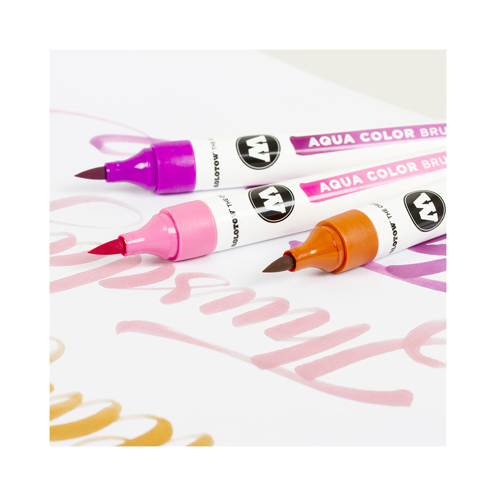 Set of Aqua Color Brush Pens Set 2 - Molotow - 12 colors