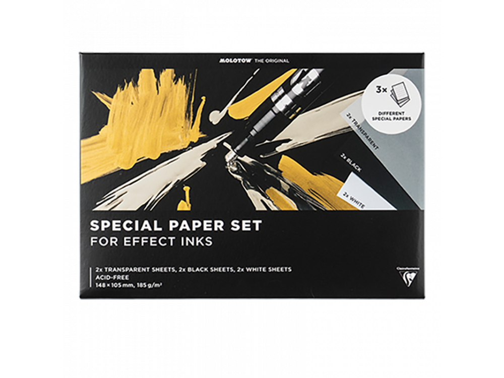 Special Paper Pad For Effect Inks - Molotow - 185g, A6, 6 sheets