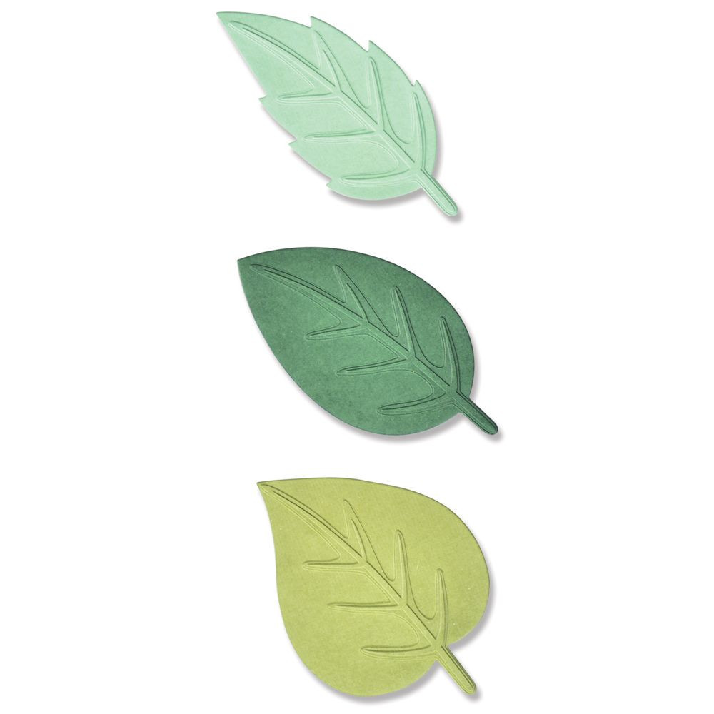 Embossing Folder Spring Leaves - Sizzix - 3 pcs