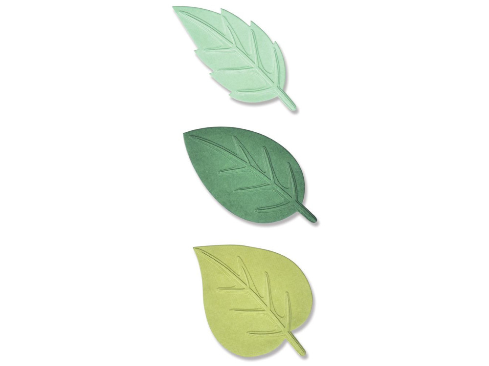 Embossing Folder Spring Leaves - Sizzix - 3 pcs
