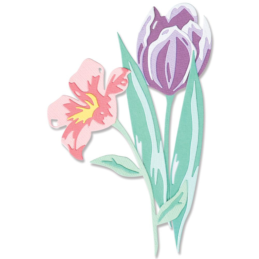 Zestaw wykrojników Thinlits - Sizzix - Layered Spring Flowers, 11 szt.