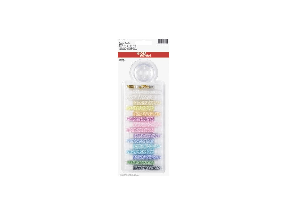 Set of beads for making jewelry - pastel, 2,5 mm, 15 pcs