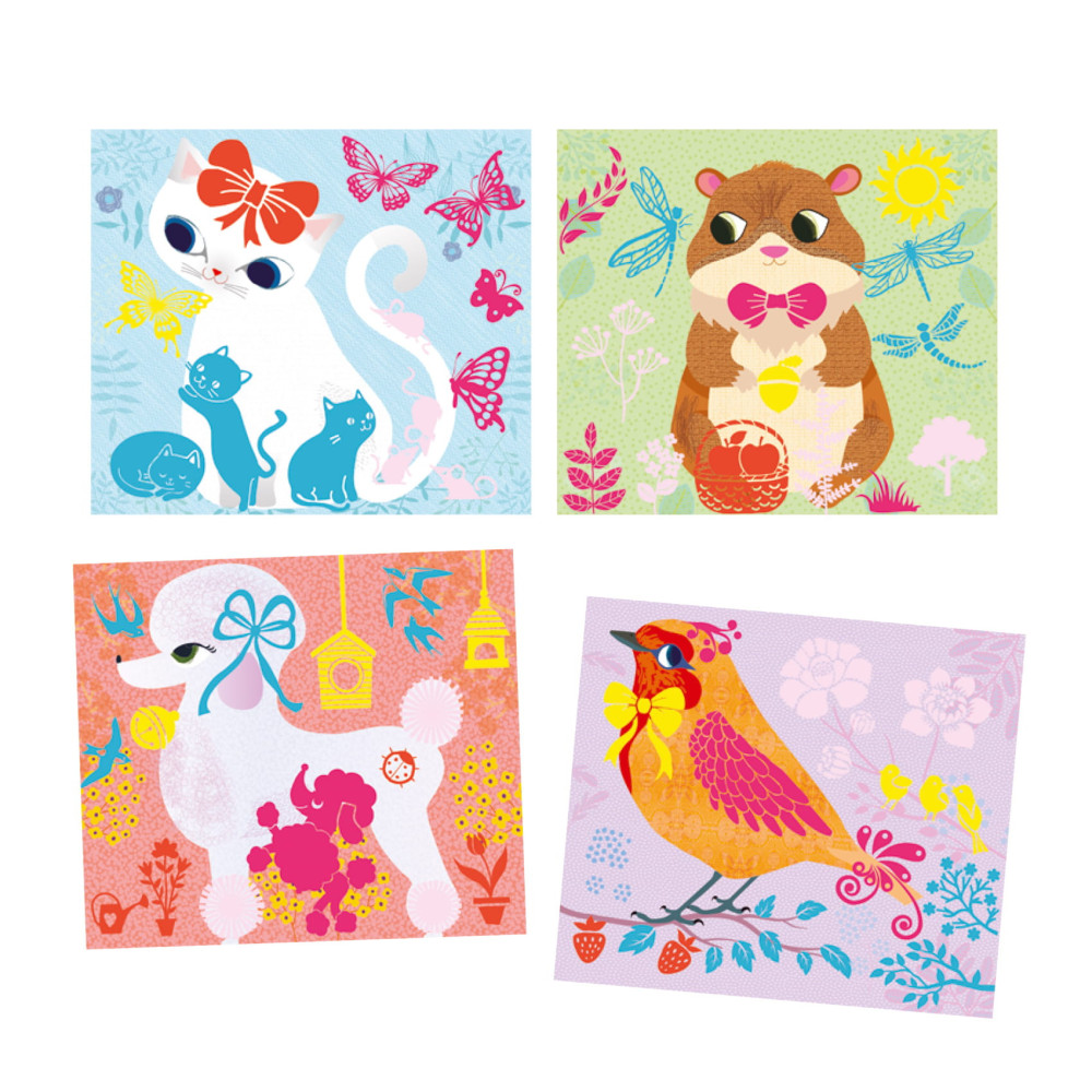 Artistic Patch set for kids, patches painting - Djeco - Little Animals