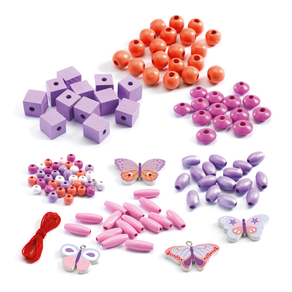 Jewelry making set for kids - Djeco - Butterflies, 450 pcs