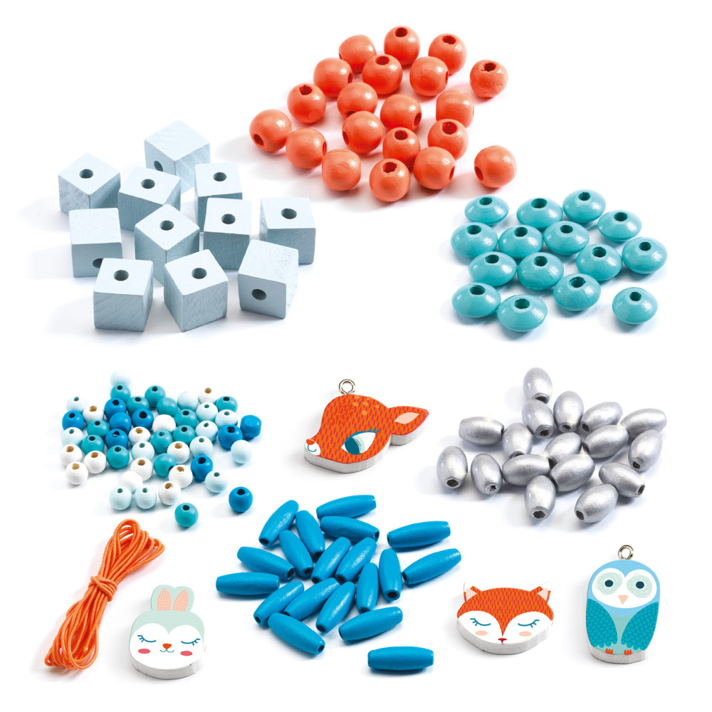 Jewelry making set for kids - Djeco - Little Animals, 450 pcs
