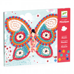 Mosaic Art by number set for kids - Djeco - Butterflies