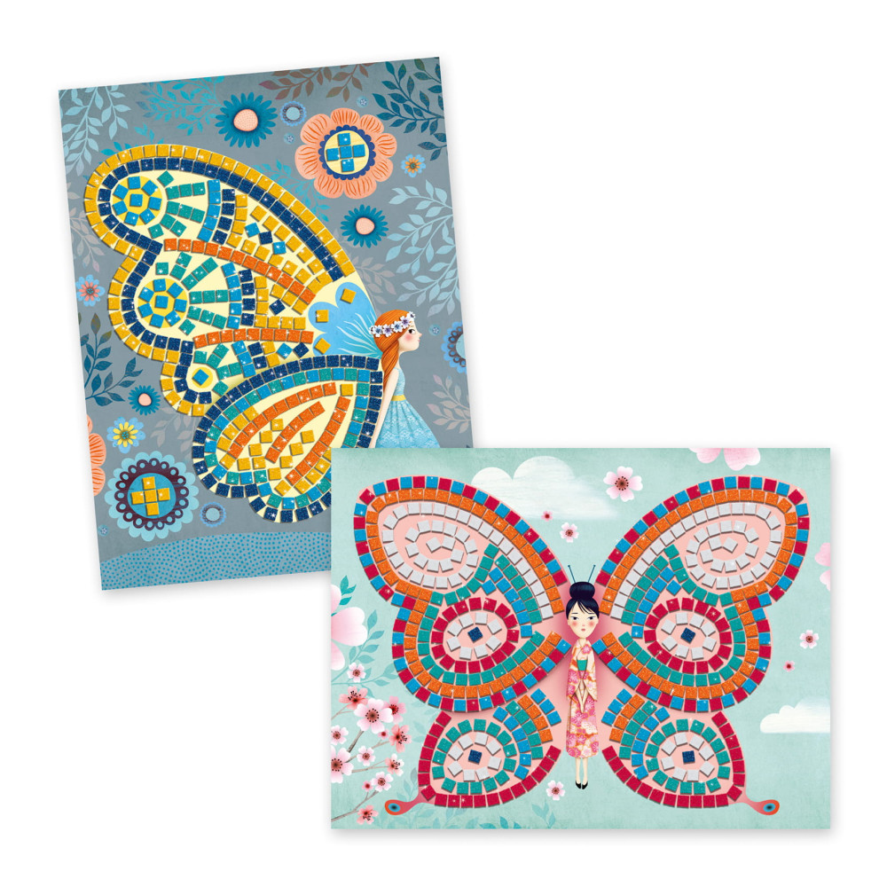 Mosaic Art by number set for kids - Djeco - Butterflies