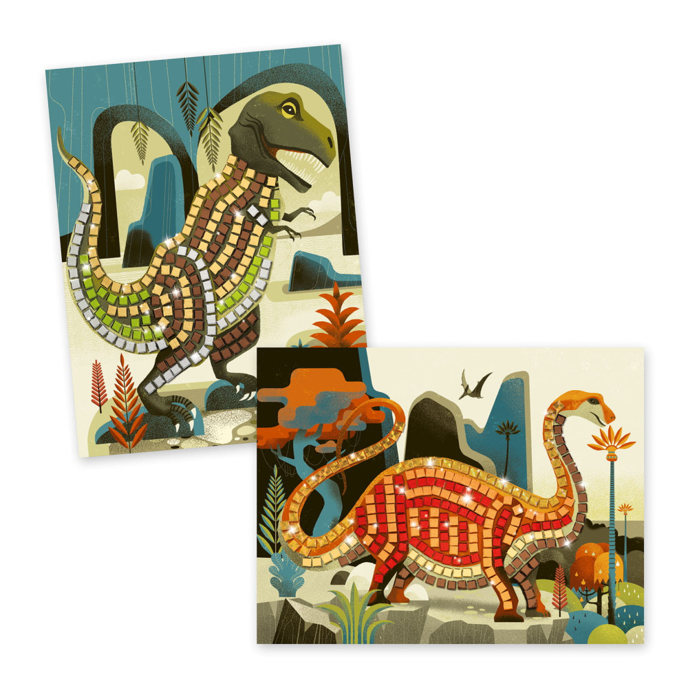 Mosaic Art by number set for kids - Djeco - Dinosaurs