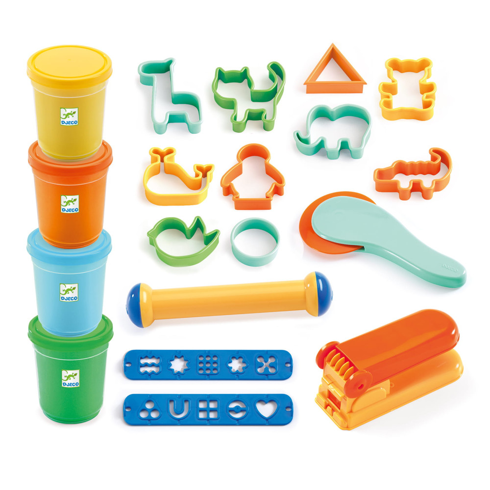 Set of play dough with accessories for kids - Djeco - 19 pcs