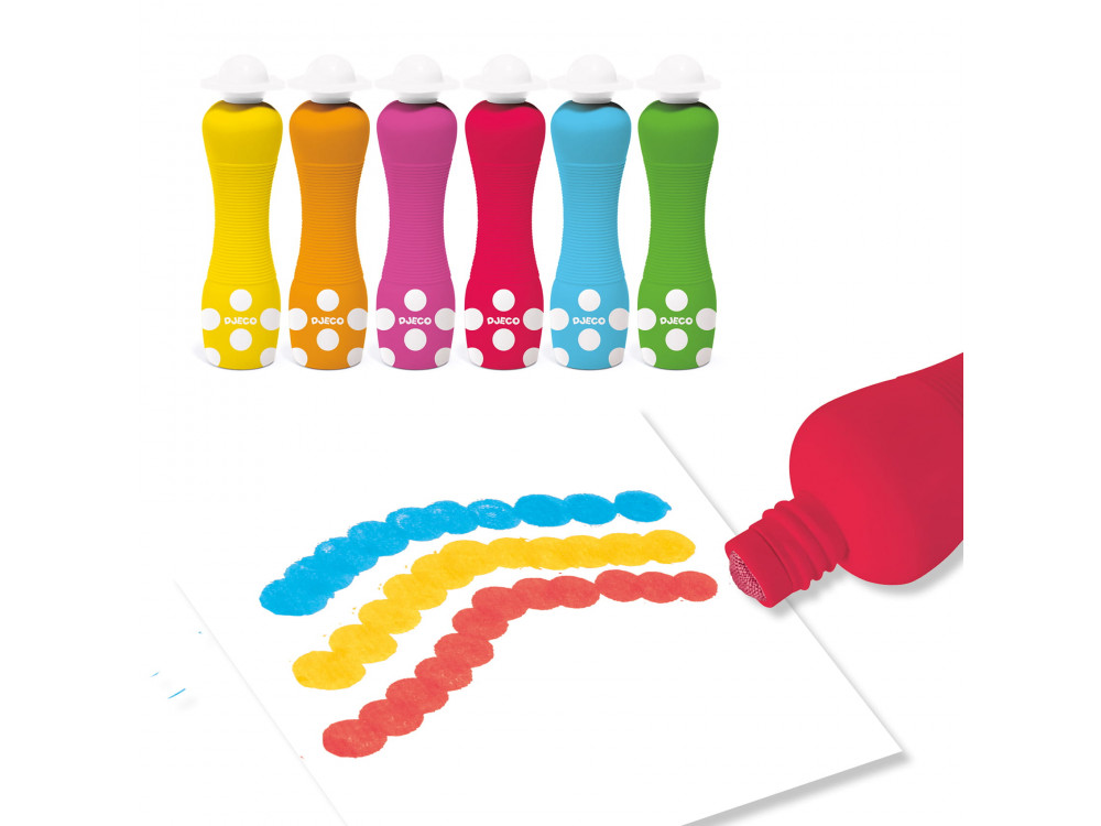 Markery stempelkowe dla maluchów - Djeco - 6 kolorów
