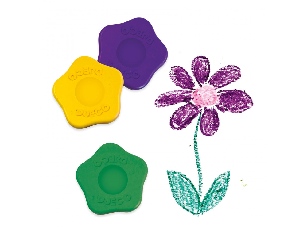 Set of flowers wax crayons for kids - Djeco - 12 colors
