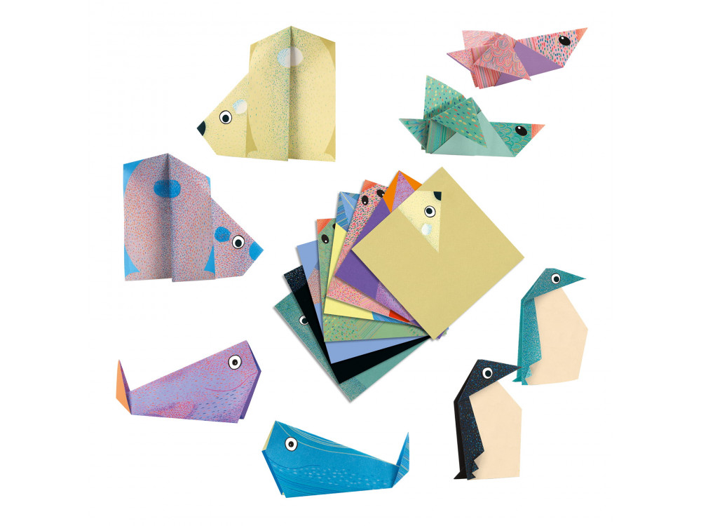 Zestaw do origami - Djeco - Zwierzęta polarne, 24 szt.
