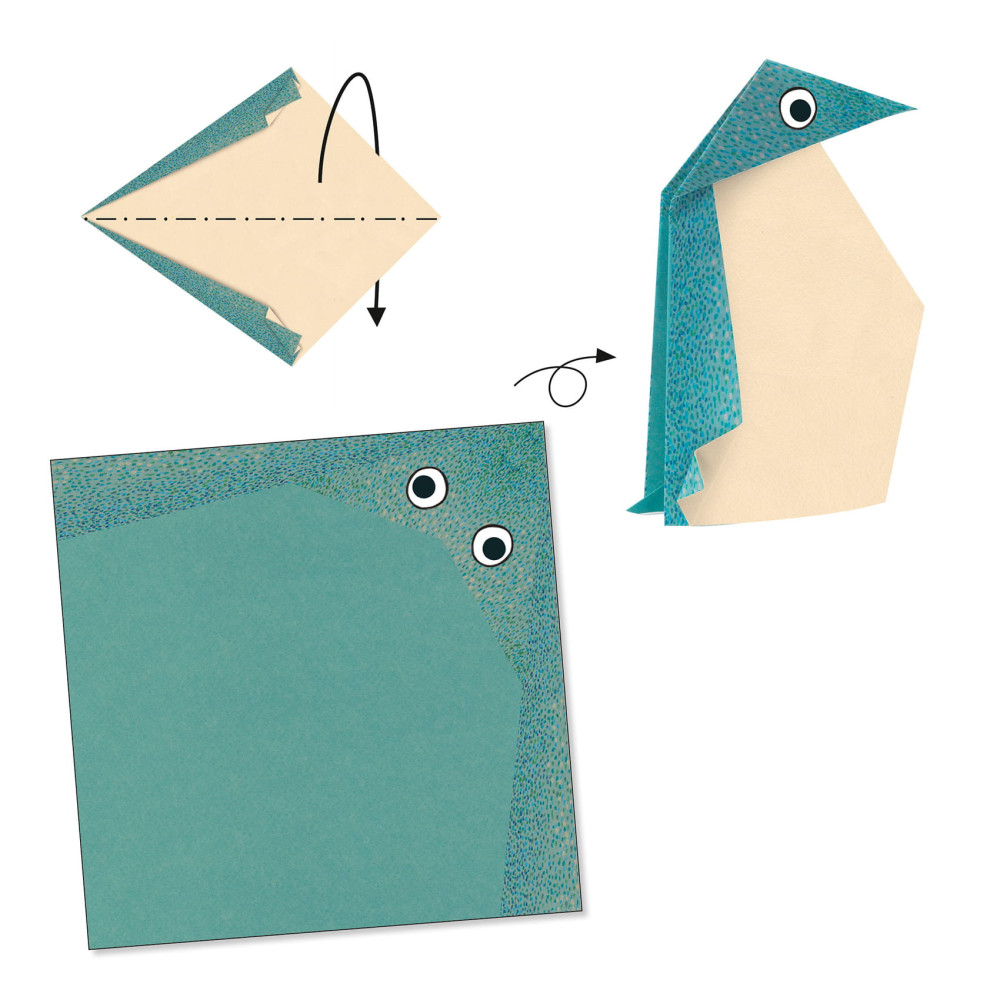 Set for origami - Djeco - Polar Animals, 24 pcs