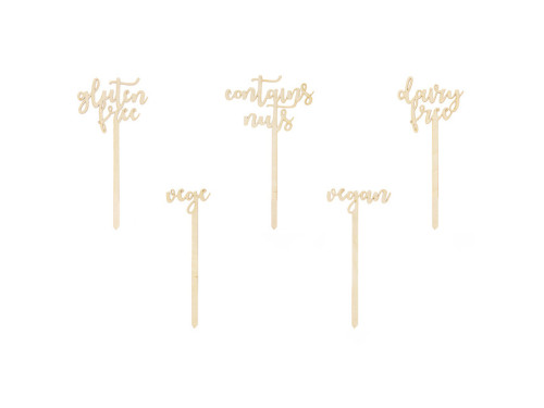 Wooden buffet signs - 5 pcs