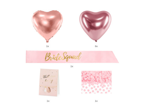 Set for Maid of Honor - pink, 10 pcs