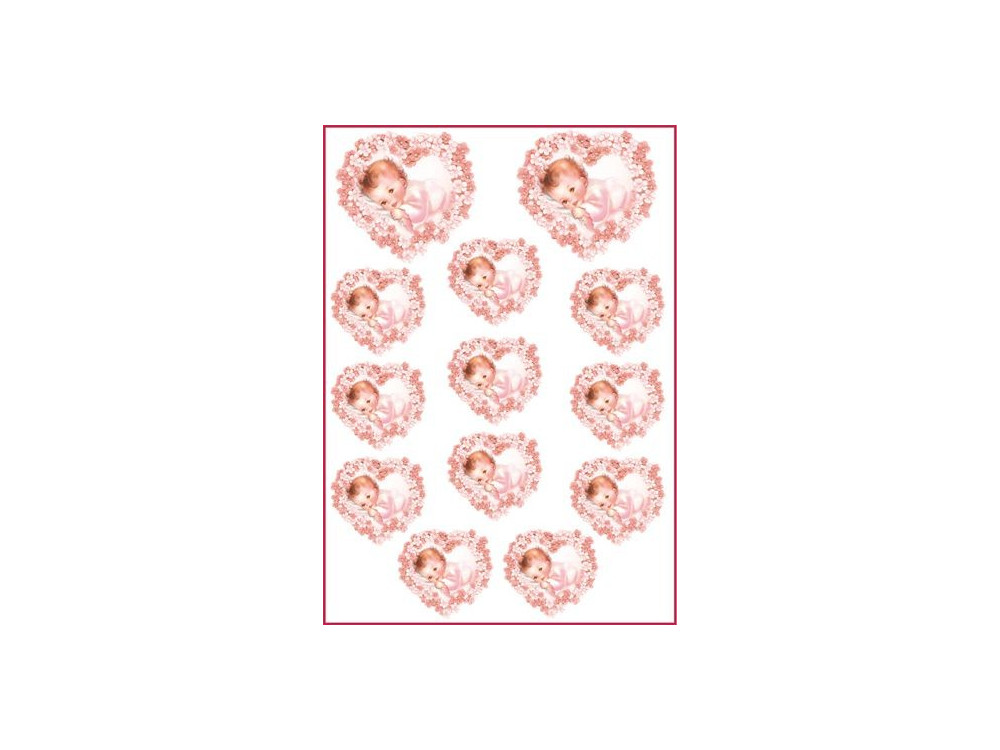 Papier ryżowy A4 - Stamperia - Baby różowy
