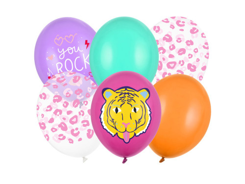 Balony lateksowe You Rock - kolorowe, 30 cm, 6 szt.