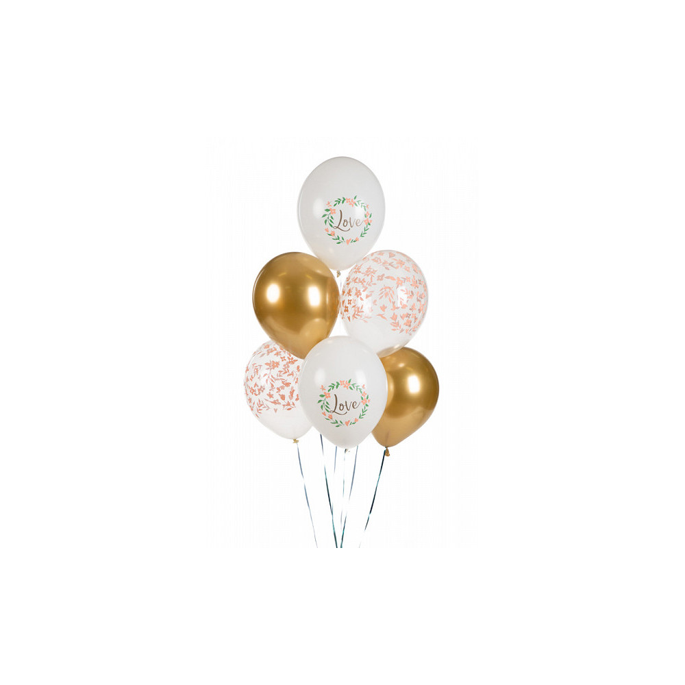 Balony lateksowe Love - pastelowe, 30 cm, 6 szt.