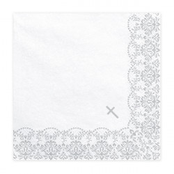 Communion napkins with ornament - white, 20 pcs.
