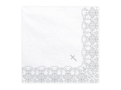 Communion napkins with ornament - white, 20 pcs.