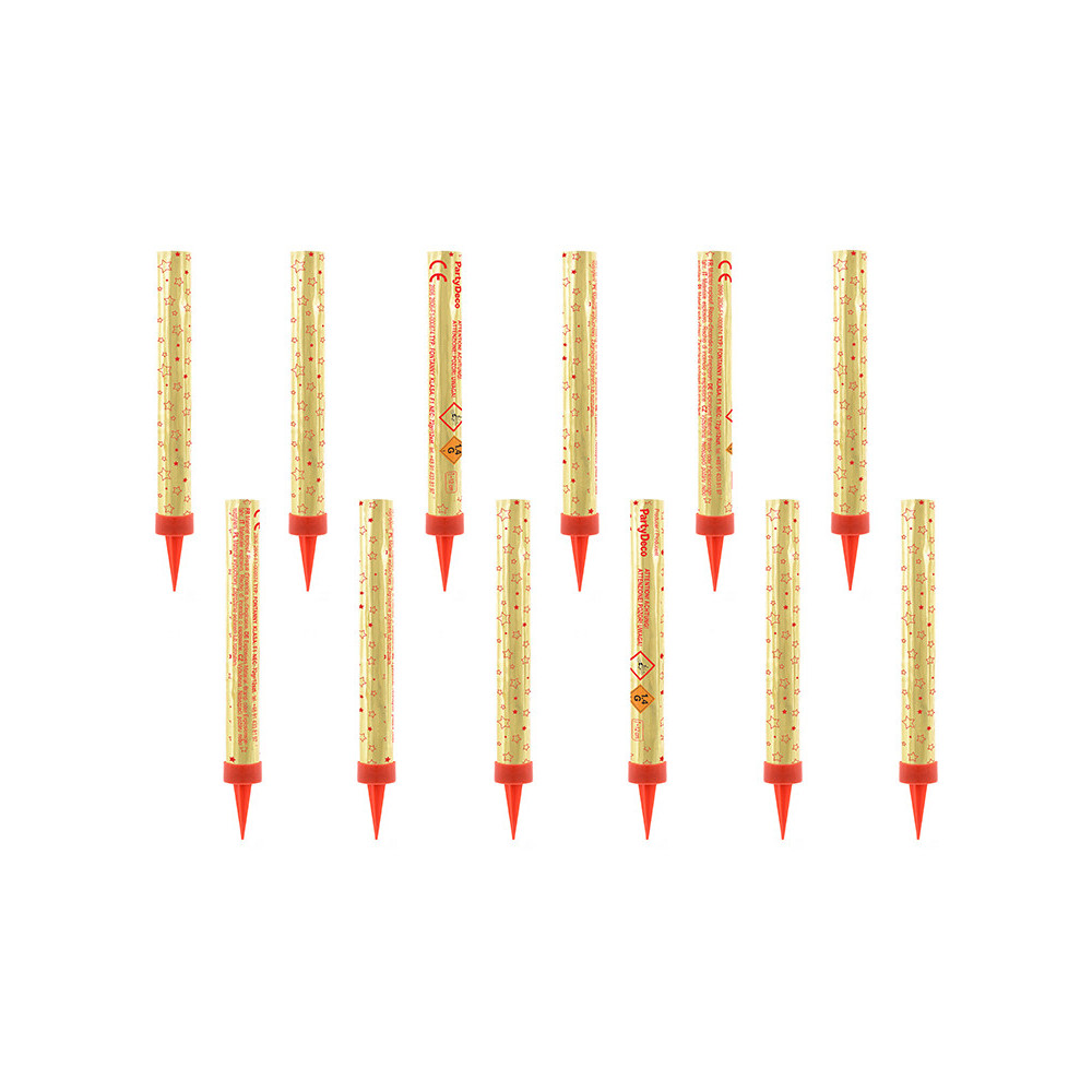 Sparklers candles - gold, stars, 12 cm, 12 pcs.