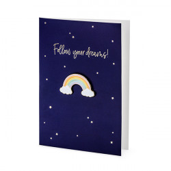 Greeting card with pin, Rainbow - 10,5 x 14,5 cm