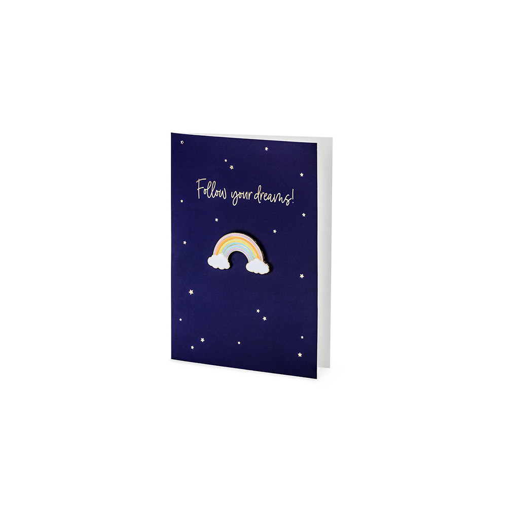 Greeting card with pin, Rainbow - 10,5 x 14,5 cm