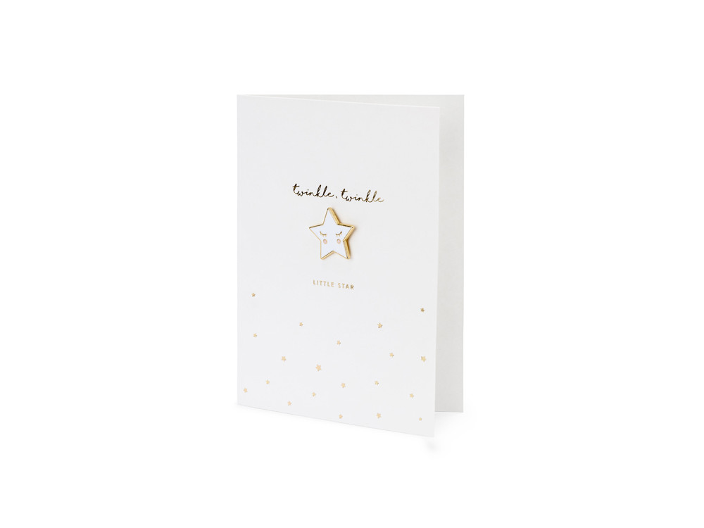 Greeting card with pin, Star - 10,5 x 14,5 cm