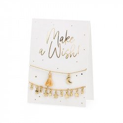 Greeting card with bracelets, Make a Wish - 10,5 x 14,8 cm