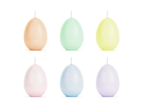Egg shaped candles - pastel, 6 pcs.
