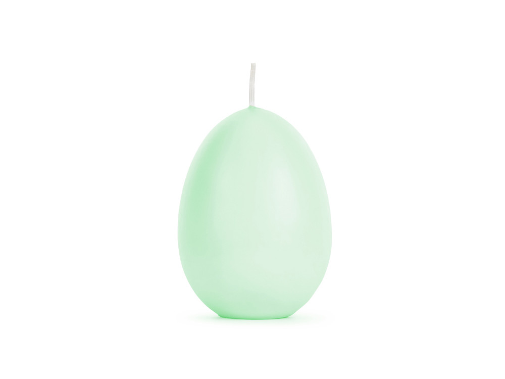 Egg shaped candle - light green, 10 cm