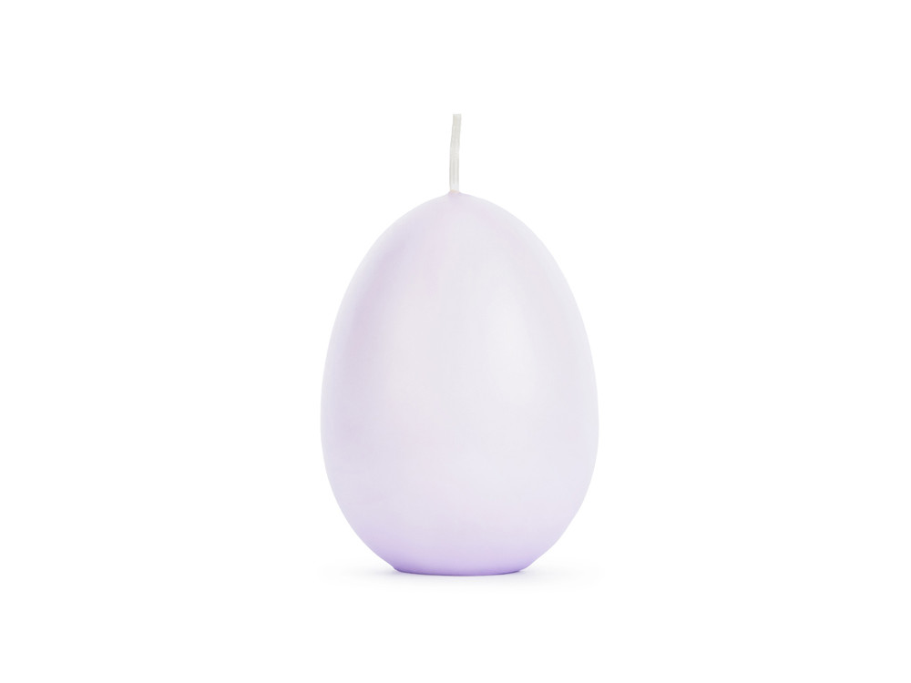 Egg shaped candle - light violet, 10 cm