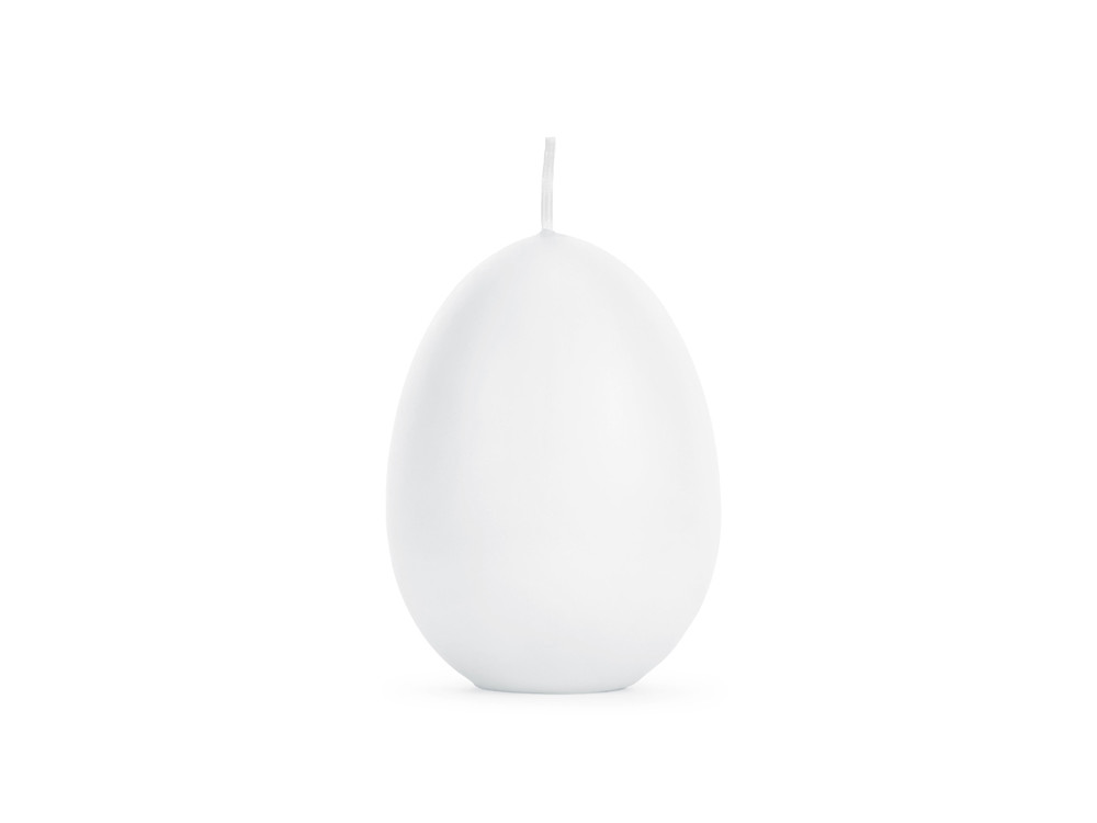 Świeczka jajko - białe, 10 cm