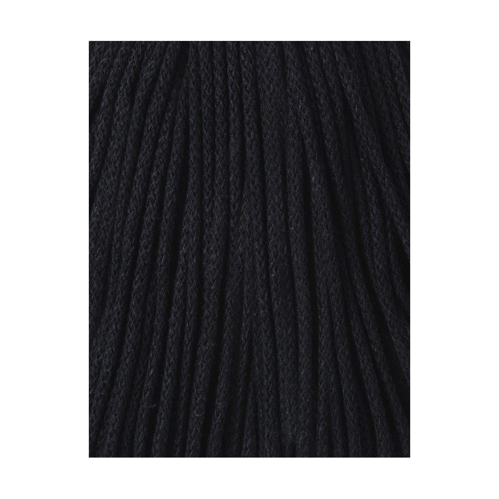 Sznurek bawełniany pleciony Junior - Bobbiny - Black, 3 mm, 100 m