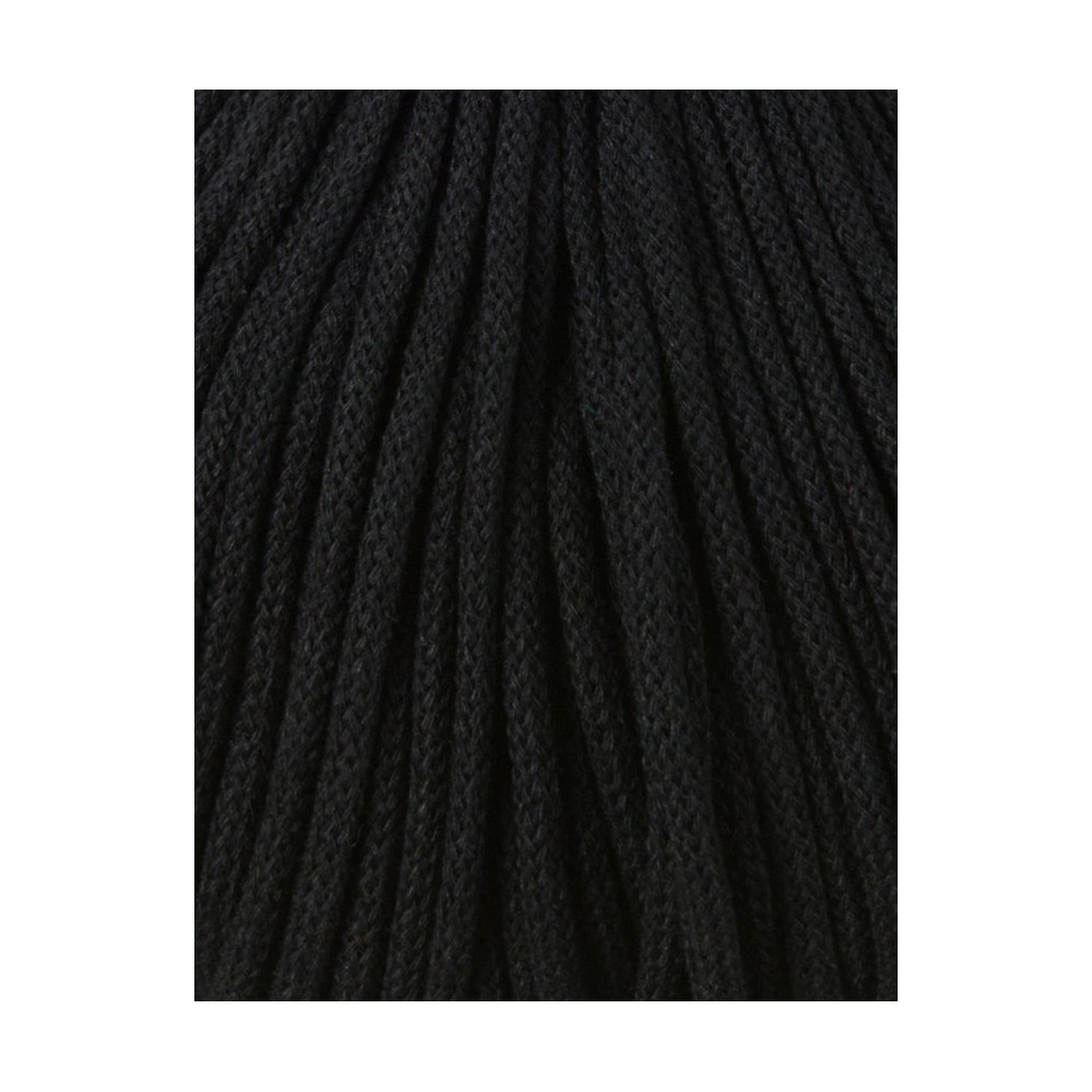 Sznurek bawełniany pleciony Premium - Bobbiny - Black, 5 mm, 100 m
