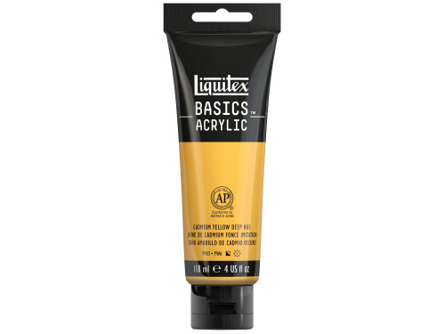 Basics Acrylic paint - Liquitex - 163, Cadmium Yellow Deep Hue, 118 ml