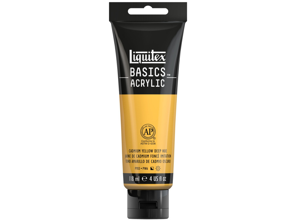 Farba akrylowa Basics Acrylic - Liquitex - 163, Cadmium Yellow Deep Hue, 118 ml