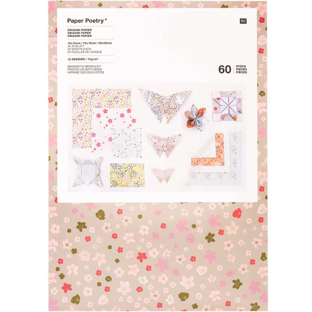 Origami paper Bouquet Sauvage - Paper Poetry - 70 g, 60 sheets