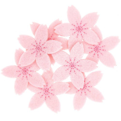 Cherry Blossom felt embroidered flowers - Rico Design - light pink, 8 pcs.