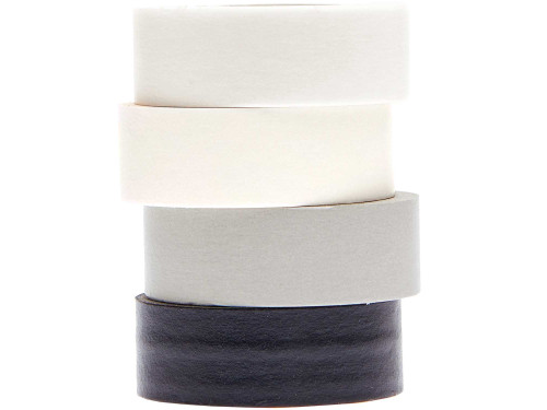 Set of washi tapes Black & White - Paper Poetry - 1,5 x 10 m, 4 pcs