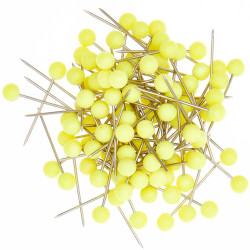 Decorative pins - Rico Design - Neon Yellow, 38 mm, 100 pcs.