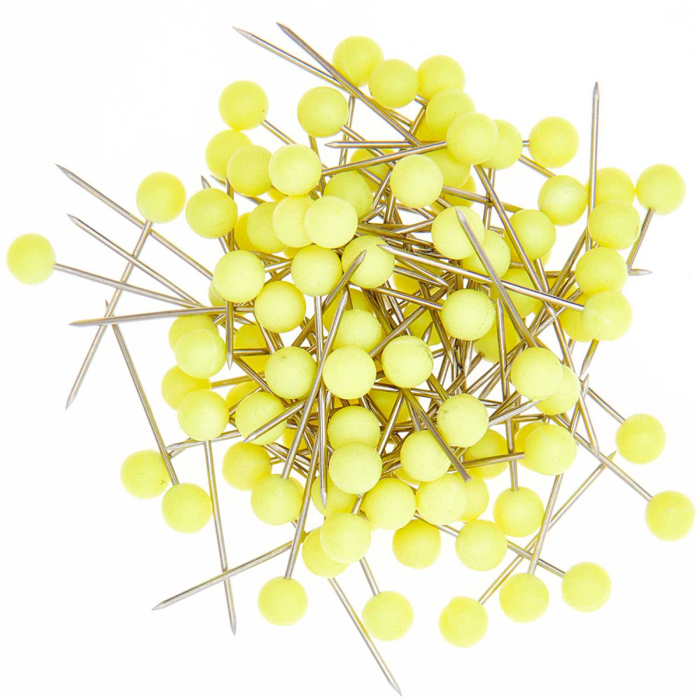 Decorative pins - Rico Design - Neon Yellow, 16 mm, 100 pcs.