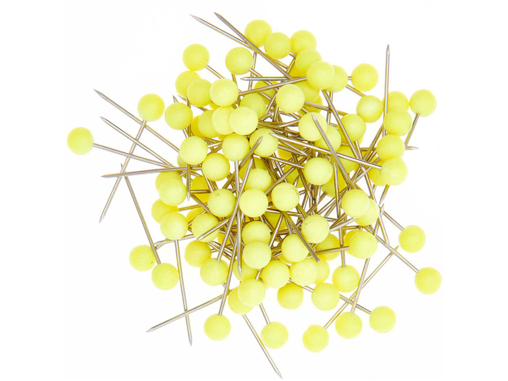 Decorative pins - Rico Design - Neon Yellow, 38 mm, 100 pcs.