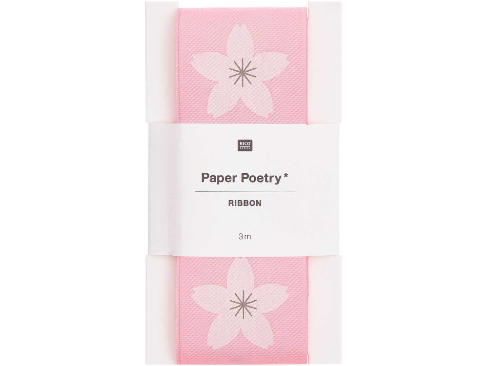 Wstążka taftowa Sakura - Paper Poetry - Pink, 38 mm x 3 m