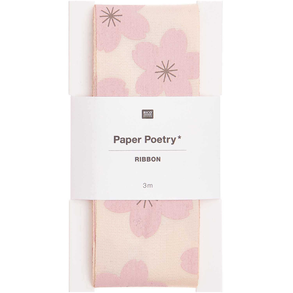 Sakura taffeta ribbon - Paper Poetry - Powder, 38 mm x 3 m